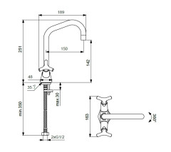 Смеситель для раковины Vidima TRINITY Керамическая кран-букса (BA259AA)