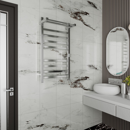 Полотенцесушитель электрический с полочкой (лесенка) Bauedge Hotel Shelf DB-0002, 50x100 см