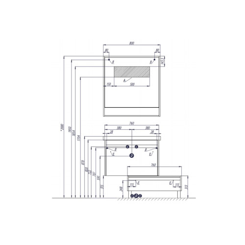 Комод AQUATON Капри 80х42.9х22 Белый (1A231103KP010)
