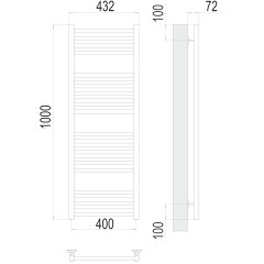 Полотенцесушитель TERMINUS Стандарт Аврора П20 400х1000 NEW
