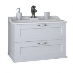 Тумба под раковину AQUATON Леон 65 подвесная, дуб белый (1A187001LBPS0)