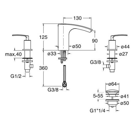Смеситель Cristina Bollicine BO 205