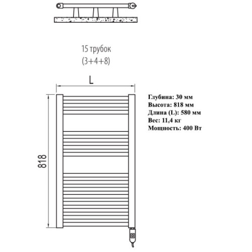 Полотенцесушитель Irsap Ares EIS058I01IR01NNN03
