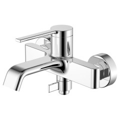 Смеситель для ванны и душа Azario VINCENTE с ручным душем, керамический картридж, хром (AZ-VRZ238326C)