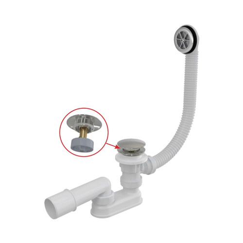 Слив-перелив Alcadrain для ванны, click/clack, металл (A505CKM-80)