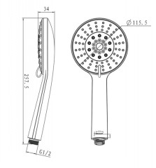 Душевая лейка Bravat WATERFALL, 5 режимов, диаметр 116 мм, хром (P70139CP-2-RUS))