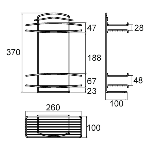 Полка корзина Milardo 212W020M44