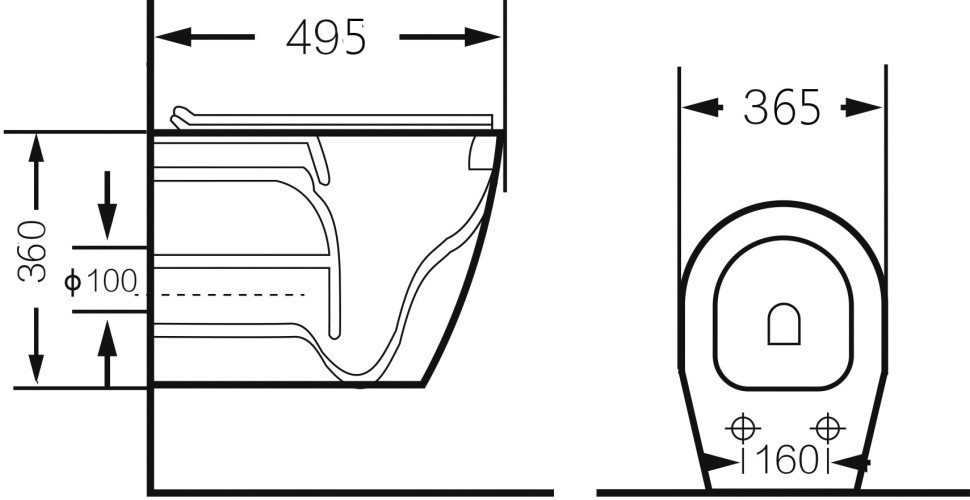 Унитаз Grossman GR-4459S (495*365*360) БЕЛЫЙ подвесной БЕЗОБОДКОВЫЙ с тонкой крышкой