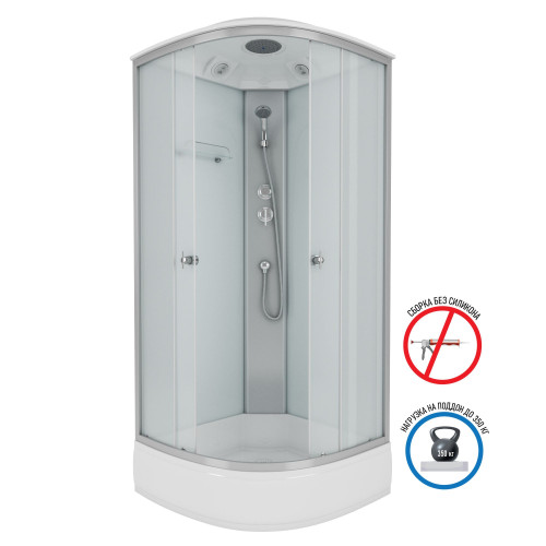 Душевая кабина Niagara NG-3304-14 (900х900х2150) низкий поддон(26см) стекло МАТОВОЕ