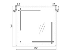 Зеркало Ray 70  black с подсветкой Sansa