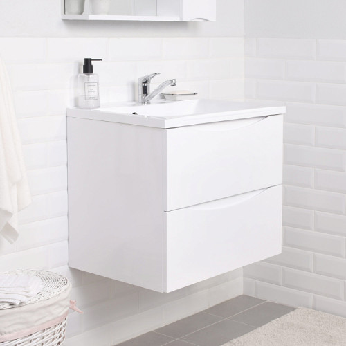 Тумба Итана Мишель 65 645х446х550 подвесная с раковиной Milena 65 Белый глянец (CS00080617)