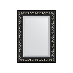 Зеркало настенное с фацетом EVOFORM в багетной раме чёрный ардеко, 55х75 см, BY 1125