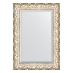 Зеркало настенное с фацетом EVOFORM в багетной раме виньетка серебро, 70х100 см, BY 3452