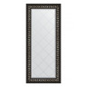 Зеркало настенное с гравировкой EVOFORM в багетной раме чёрный ардеко, 55х124 см, BY 4053
