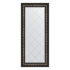 Зеркало настенное с гравировкой EVOFORM в багетной раме чёрный ардеко, 55х124 см, BY 4053