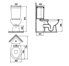 CREAVIT CORNER Унитаз