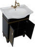 Тумба с раковиной Aquanet Валенса 70 черный краколет/золото