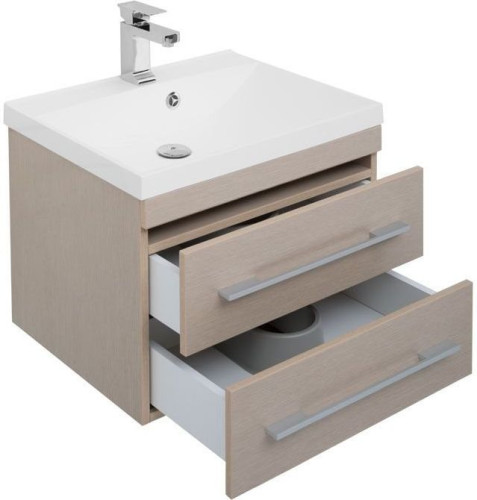 Тумба с раковиной Aquanet Нота NEW 58 светлый дуб