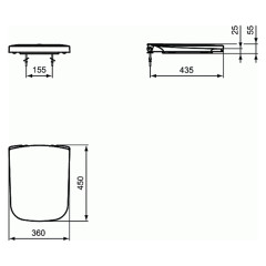 Крышка-сиденье для унитаза Ideal Standard STRADA, быстросъемное с функцией микролифт, белое (J469701)