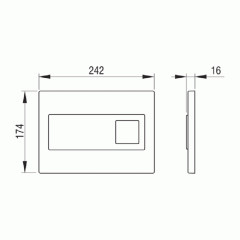 Кнопка смыва Pestan Diamond 24.2х1.6х17.4 для инсталляции, пластик, цвет Черный (40006366)