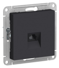 Розетка телефонная RJ11, механизм, КАРБОН Schneider Electric ATLASDESIGN ATN001081