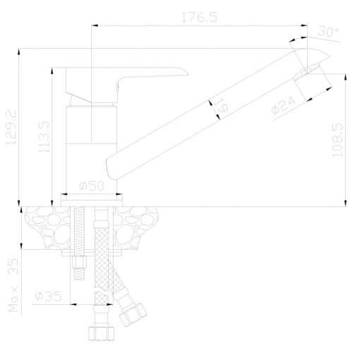 Смеситель для кухни Rossinka W35-21