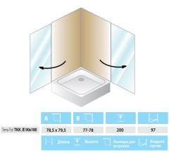 Душевой уголок Kolpa San Terra Flat TKK/E 90x100