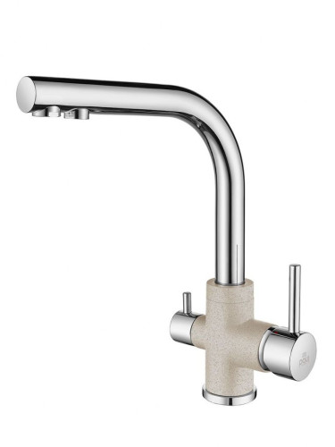 Смеситель для кухни Paulmark ESSEN, бежевый-хром, 213011-BECR, Paulmark