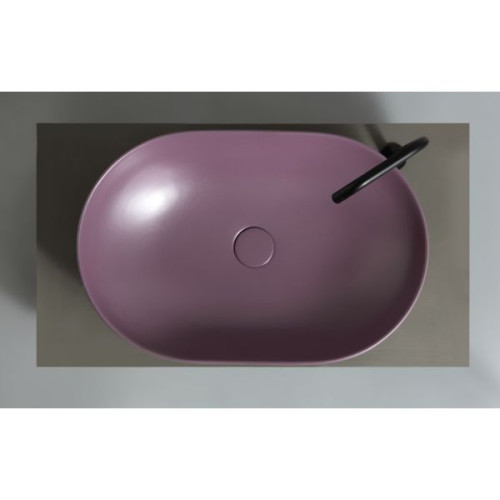 White Ceramic Balisong, накладная овальная раковина 60x40x15h см, цвет сливовый матовый