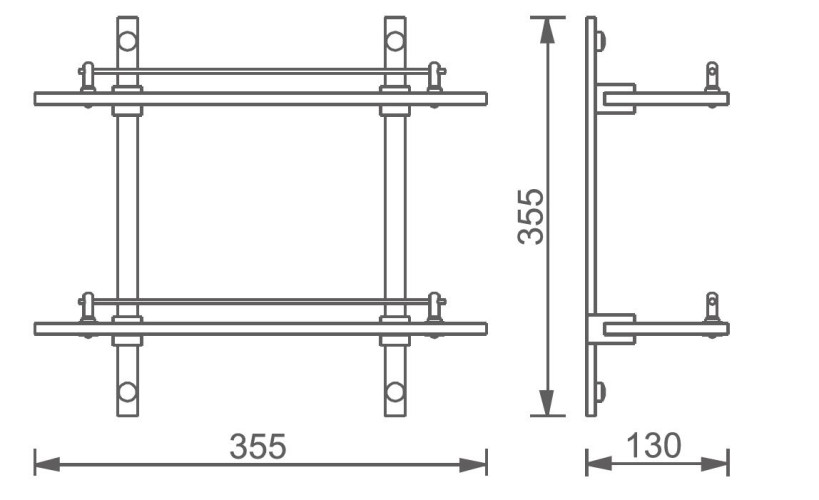 Полочка Aquanet 8022 (35 см, двойная)