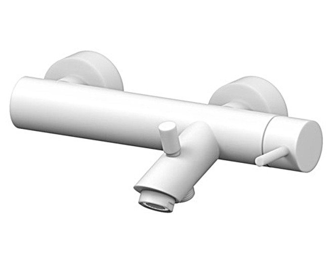 Смеситель для ванны Paffoni LIGHT керамический картридж, белый матовый (LIG022BO)