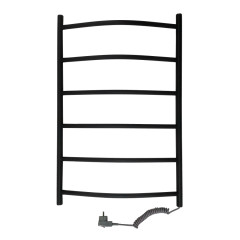 Полотенцесушитель электрический ВИД 4 80х50 правый, СНШ, черный матовый(RAL 9005), (Ferrum), Маргроид