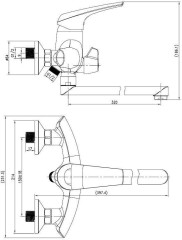 Смеситель для ванны с душем Aquanet Conte SD91389A