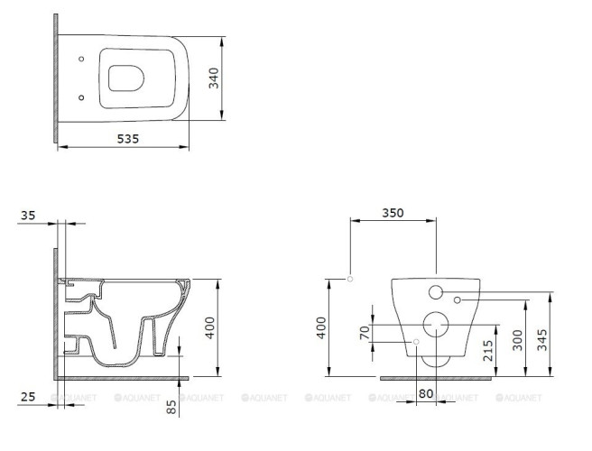 Чаша подвесного унитаза Allen Brau Infinity 4.21011.20 00301326