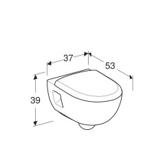 RENOVA T54 Унитаз подвесной безободковый, полузакрытая форма с сиденьем быстросъем., микролифт (500.800.00.1)