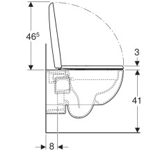 RENOVA T54 Унитаз подвесной безободковый, полузакрытая форма с сиденьем быстросъем., микролифт (500.800.00.1)