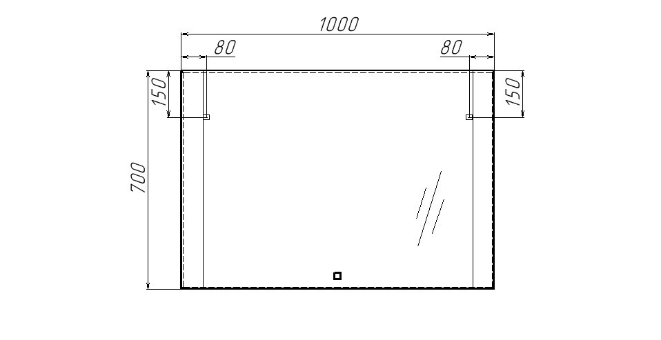 Зеркало Next 100 alum с подсветкой Sansa