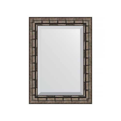 Зеркало настенное с фацетом EVOFORM в багетной раме серебряный бамбук, 53х73 см, BY 1126