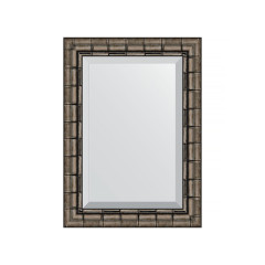 Зеркало настенное с фацетом EVOFORM в багетной раме серебряный бамбук, 53х73 см, BY 1126