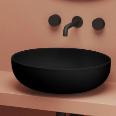 Раковина Artceram Jolie 500*500*170 отверстия для смесителя-отсутствуют черный матовый