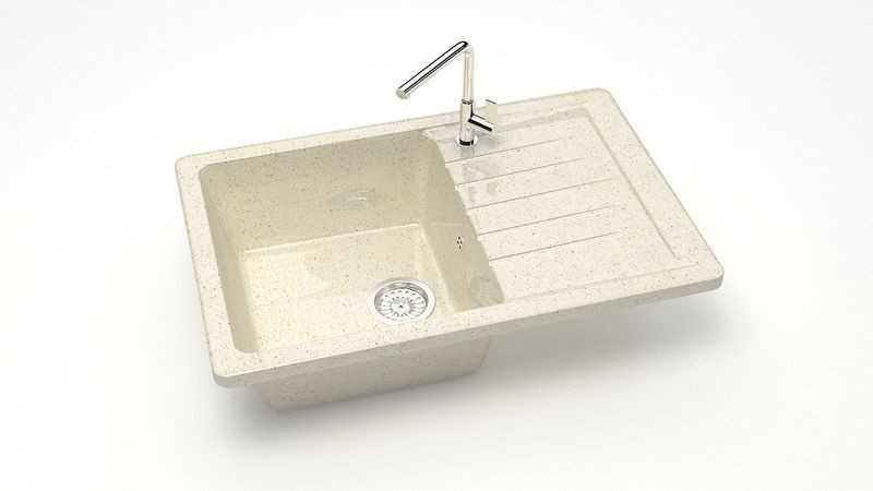 Мойка прямоугольная (740х490х210) Энди Z16Q2 (беж.)