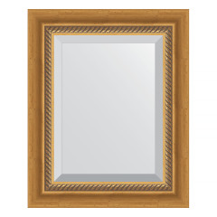 Зеркало настенное с фацетом EVOFORM в багетной раме состаренное золото с плетением, 43х53 см, BY 3353