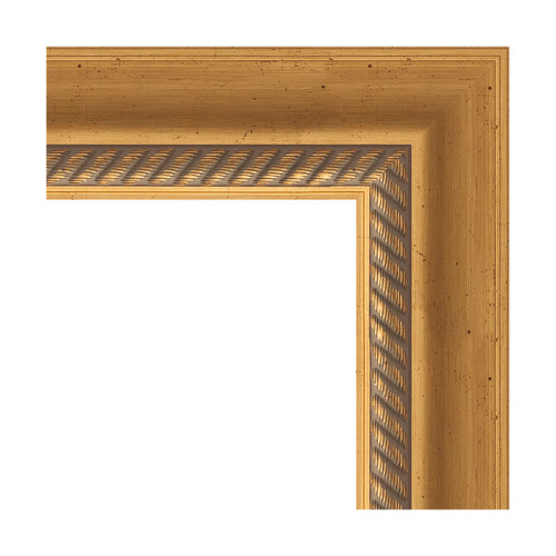 Зеркало настенное с фацетом EVOFORM в багетной раме состаренное золото с плетением, 43х53 см, BY 3353