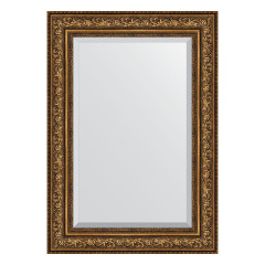 Зеркало настенное с фацетом EVOFORM в багетной раме виньетка сосостаренная бронза, 70х100 см, BY 3453