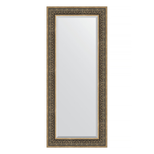 Зеркало настенное с фацетом EVOFORM в багетной раме вензель серебряный, 64х149 см, BY 3553