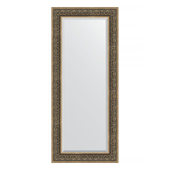 Зеркало настенное с фацетом EVOFORM в багетной раме вензель серебряный, 64х149 см, BY 3553