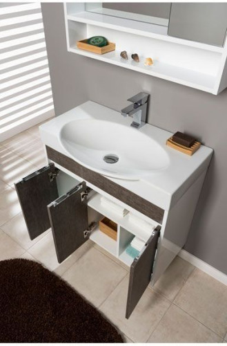 Тумба с раковиной Aquanet Коста 76 белый/дуб антик