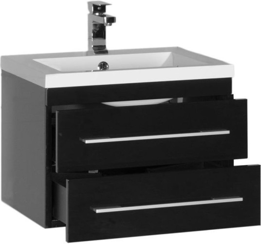 Тумба с раковиной Aquanet Нота NEW 58 черный
