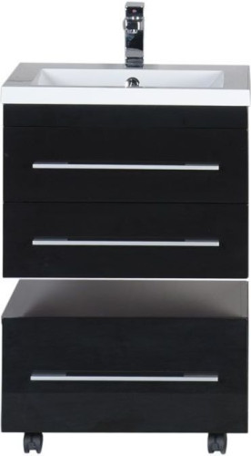 Тумба с раковиной Aquanet Нота NEW 58 черный