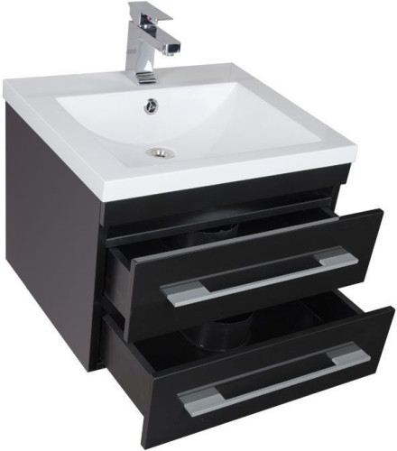 Тумба с раковиной Aquanet Нота NEW 58 черный